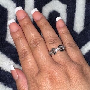 Diamonique Horsebit Ring